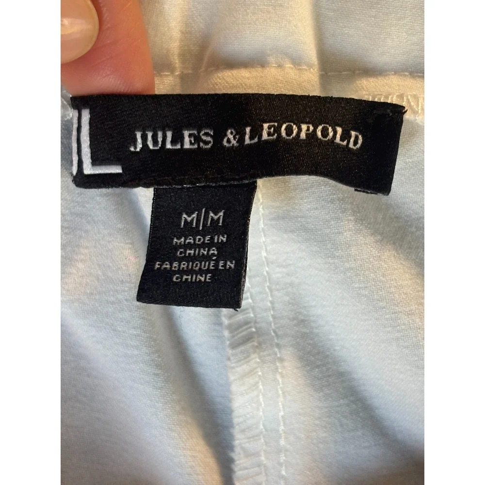 Jules & Leopold Straight Pants Womens Medium White Stretch Elastic Waist Pull-On